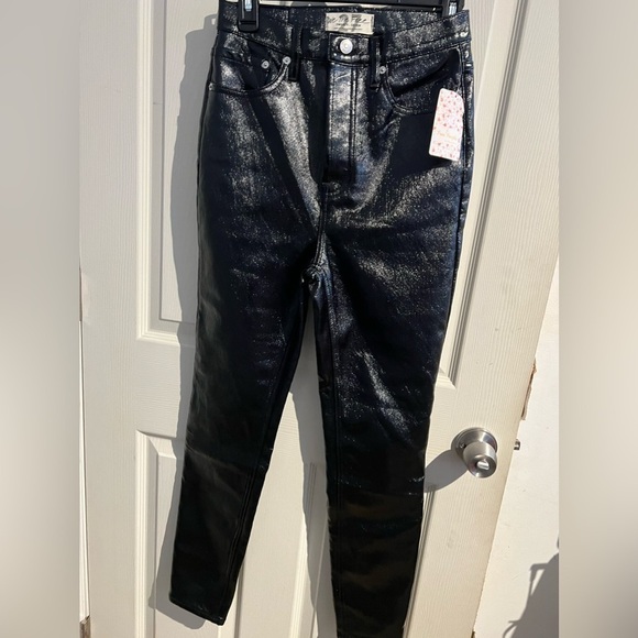 Free People Phoenix Coated Jeans Liquid Black NWT - Picture 5 of 16